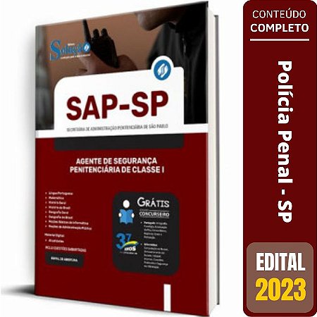 Apostila Polícia Penal SP - Agente Penitenciário SAP SP - Editora Solução