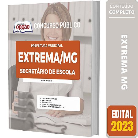 Apostila Prefeitura de Extrema MG 2023 - Secretária de Escolar