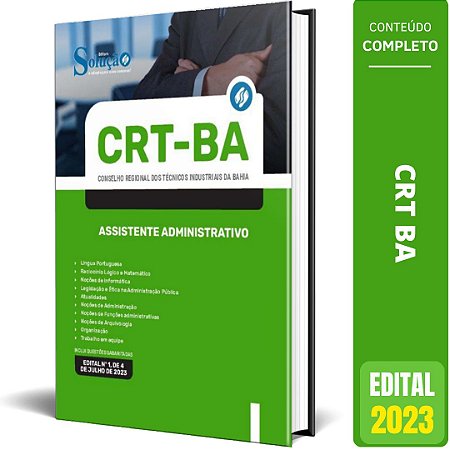 Apostila CRT-BA 2023 - Assistente Administrativo