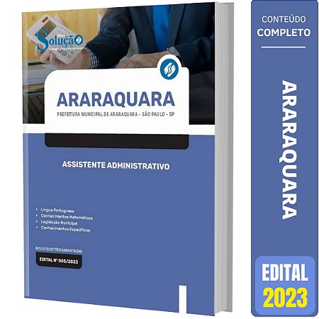 Apostila Prefeitura de Araraquara SP 2023 - Assistente Administrativo