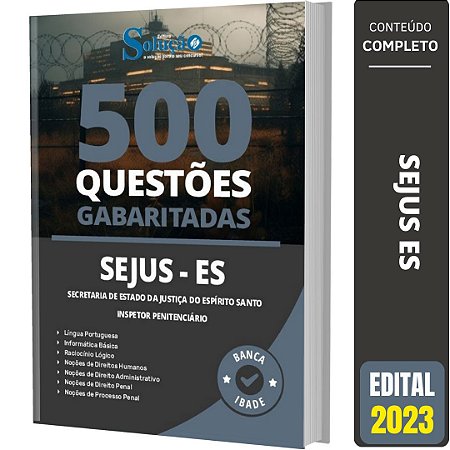 Caderno de Testes SEJUS-ES 2023 - Inspetor Penitenciário