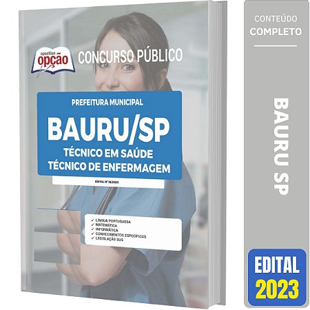 Apostila Bauru SP 2023 - Técnico em Saúde - Técnico de Enfermagem