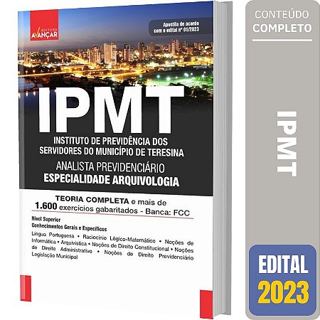 Apostila Ipmt 2023 - Analista Previdenciário - Arquivologia