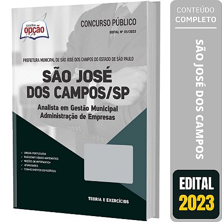 Apostila São José dos Campos SP 2023 - Analista em Gestão Municipal/Administração de Empresas