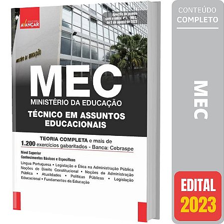 Apostila Mec 2023 - Técnico Em Assuntos Educacionais