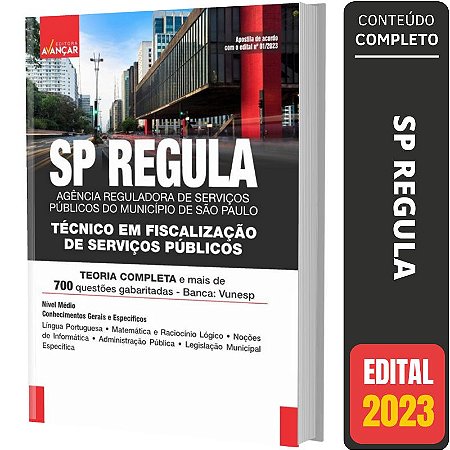 Apostila Sp Regula 2023 - Técnico Fiscalização Serviços Públicos