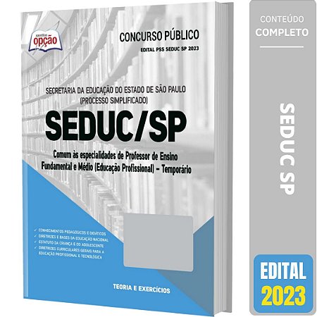 Apostila Seduc Sp 2023 - Professor De Fundamental E Médio ( Educação Profissional ) - Temporário - Comum A Todos