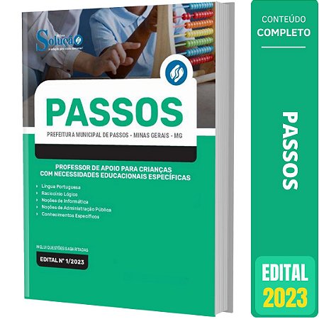 Apostila Concurso Passos MG 2023 - Professor de Apoio Crianças