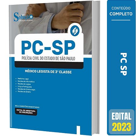 Apostila PC SP 2023 - Médico Legista de 3ª Classe ( Editora Solução )