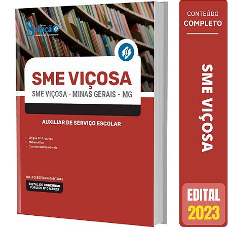 Apostila Concurso SME Viçosa MG 2023 - Auxiliar Serviço Escolar