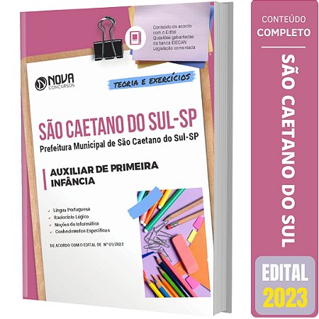 Apostila São Caetano do Sul SP 2023 Auxiliar de Primeira Infância
