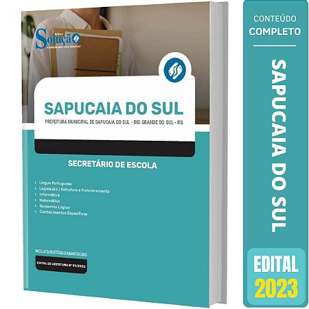Apostila Concurso Sapucaia do Sul RS 2023 - Secretário de Escola
