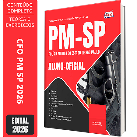 Apostila CFO PM SP 2026 - Aluno Oficial Polícia Militar de São Paulo - Oficiais Barro Branco