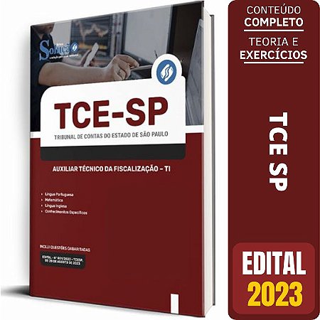 Apostila TCE SP 2023 - Auxiliar Técnico da Fiscalização - TI