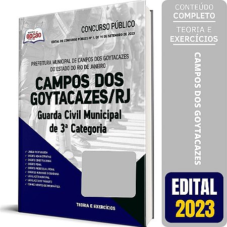 Apostila GCM Campos dos Goytacazes RJ 2023 - Guarda Civil Municipal de 3ª Categoria