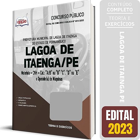 Apostila Lagoa de Itaenga PE 2023 - Motorista e Operador(a) de Máquinas