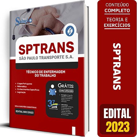 Apostila Concurso Sptrans 2024 - Técnico De Enfermagem Do Trabalho