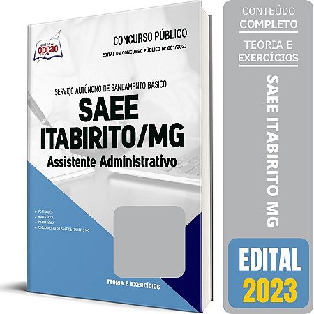 Apostila SAAE de Itabirito MG 2023 - Assistente Administrativo