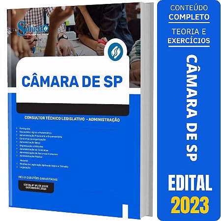 Apostila Câmara de SP 2023 - Consultor Técnico Legislativo - Administração