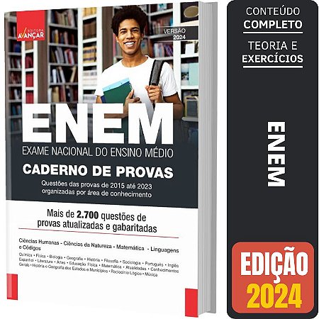 Apostila ENEM 2024 com 9 ANOS de Provas + Gabaritos (Provas de 2015 a 2023)