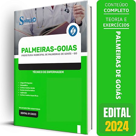 Apostila Prefeitura de Palmeiras de Goiás GO 2024 - Técnico de Enfermagem