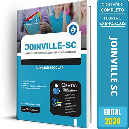 Apostila Prefeitura de Joinville SC 2024 - Auxiliar Escolar