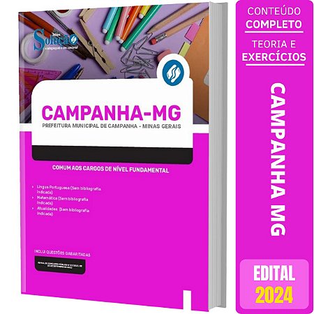 Apostila Prefeitura de Campanha MG 2024 - Comum aos Cargos de Nível Fundamental