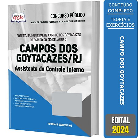 Apostila Prefeitura de Campos dos Goytacazes RJ 2024 - Assistente de Controle Interno