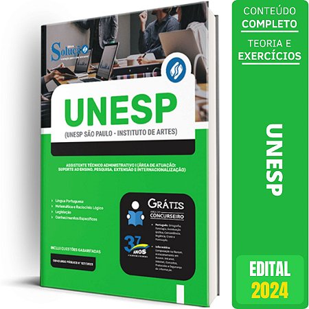 Apostila UNESP 2024 - Assistente Técnico Administrativo I