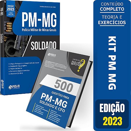 Kit Apostila Pm Mg Soldado + Caderno De Questões