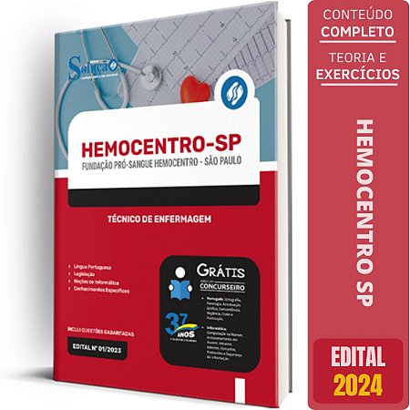 Apostila HEMOCENTRO SP 2024 - Técnico de Enfermagem