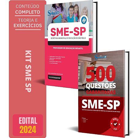 Kit Apostila SME SP 2024 - Professor Educação Infantil + Testes