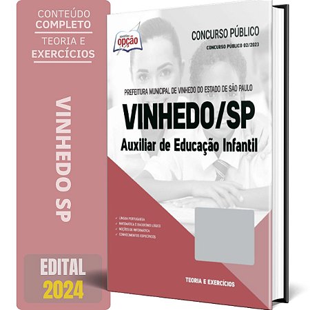 Apostila Prefeitura de Vinhedo SP 2024 - Auxiliar de Educação Infantil