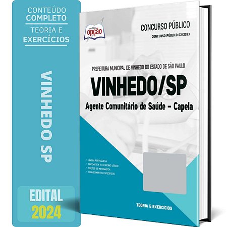 Apostila Prefeitura de Vinhedo SP 2024 - Agente Comunitário de Saúde - Capela