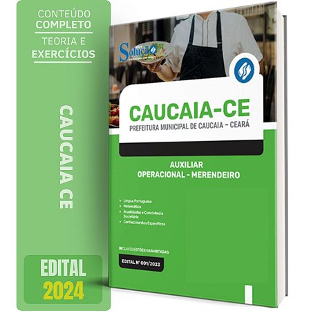 Apostila Prefeitura de Caucaia CE 2024 - Auxiliar Operacional - Merendeiro