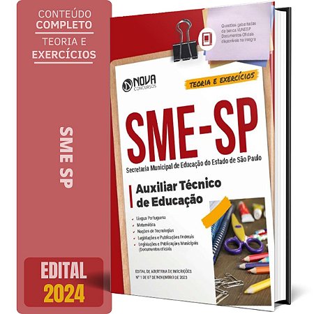 Apostila SME SP 2024 - Auxiliar Técnico de Educação