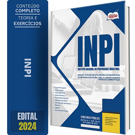 Apostila INPI 2023 - Área: A1 - Gestão e Suporte - Formação: Administração