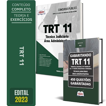Kit Apostila TRT 11 - Técnico – Área Administrativa + Testes
