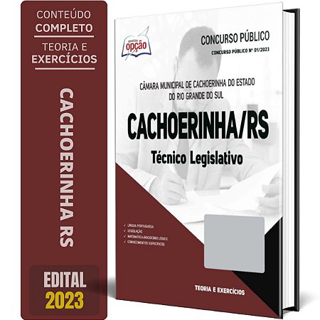 Apostila Câmara de Cachoeirinha RS 2024 - Técnico Legislativo
