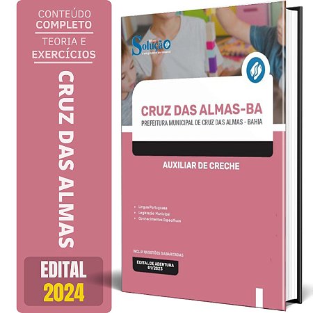 Apostila Prefeitura de Cruz das Almas BA 2024 - Auxiliar de Creche
