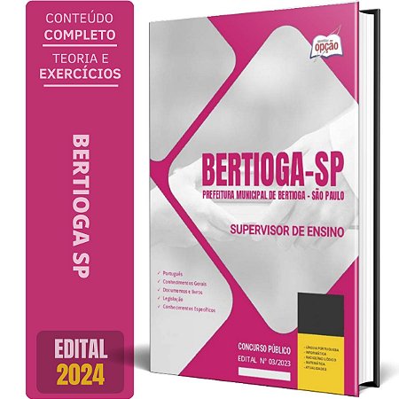 Apostila Prefeitura de Bertioga SP 2024 - Supervisor de Ensino