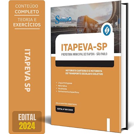Apostila Prefeitura de Itapeva SP 2024 - Motorista D, Transporte Escolar e Coletivo