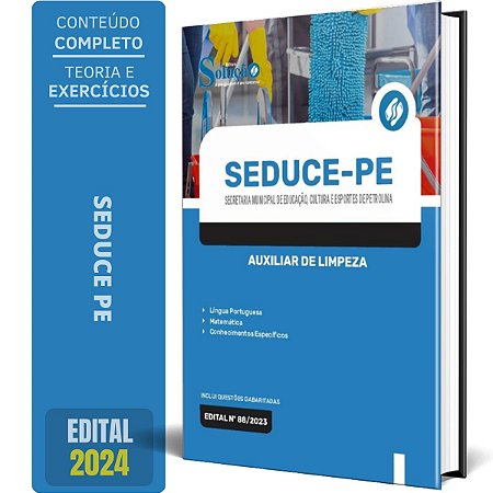 Apostila SEDUCE PE 2024 - Auxiliar de Limpeza