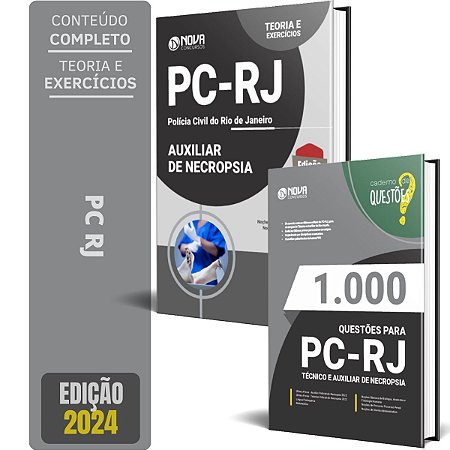 Kit Apostila Concurso PC RJ 2024 - Auxiliar de Necropsia + Testes