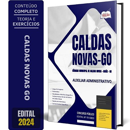 Apostila Câmara de Caldas Novas GO 2024 - Auxiliar Administrativo