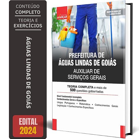 Apostila Águas Lindas De Goiás 2024 - Auxiliar De Serviços Gerais