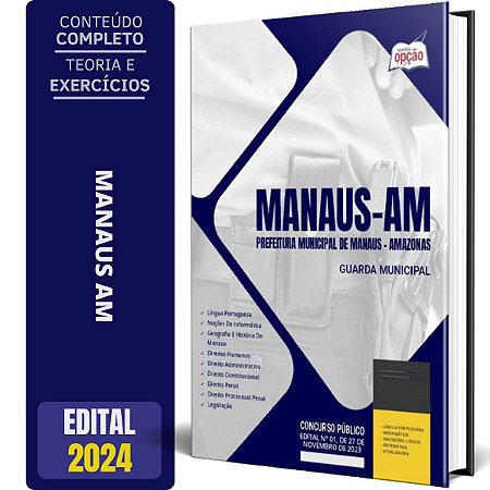 Apostila Prefeitura de Manaus AM 2024 - Guarda Municipal