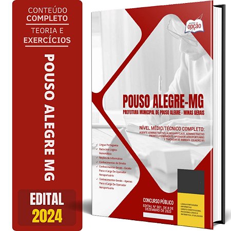 Apostila Prefeitura de Pouso Alegre MG 2024 - Nível Médio/Técnico Completo