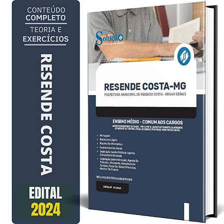 Apostila Prefeitura de Resende Costa MG 2024 - Ensino Médio