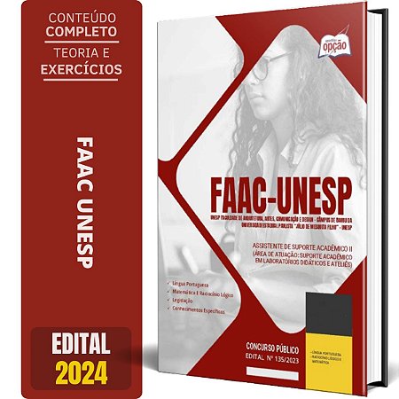 Apostila UNESP (FAAC - Câmpus Bauru) 2024 - Assistente de Suporte Acadêmico II